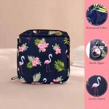 1pc Portable Sanitary Pad Organizer Bag, Multi-Functional Travel Pouch, Zipper Oxford Cloth Feminine Hygiene Storage Bag, Suitable For Teenagers And Women, For Toiletries, Sanitary Pads And Cosmetics, Back To School