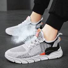 Nam Đúng mốt Thoáng khí Dệt Giày Chạy bộ , Thoải mái Chống trượt Đế mềm Lace-up Giày thể thao , Thích hợp Đối với Các hoạt động ngoài trời - màu đen - Xem 5