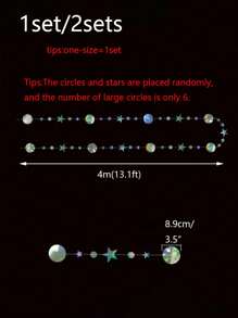 1 Máy Tính Toàn Phương Ngôi Sao & Mặt Trăng Trang Trí Giấy Vòng Hoa, Hiện Đại Giấy Lấp Lánh Chi Tiết Treo Trang Trí Trong Nhà - Nhiều màu - Xem 4