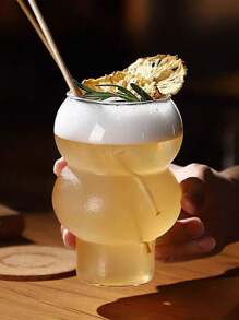 520ml Transparent Glass Cup For Milk, Beverage, Cocktail, Juice, Creative And Personalized Design, Home Use, No Straw Included - Clear - View 2