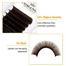 CoMango 混合D型卷翘度8-14毫米渐变貂毛假睫毛，深棕色扇形睫毛嫁接，彩色绽放睫毛簇，睫毛簇，单根睫毛，假睫毛 - D - 查看 5