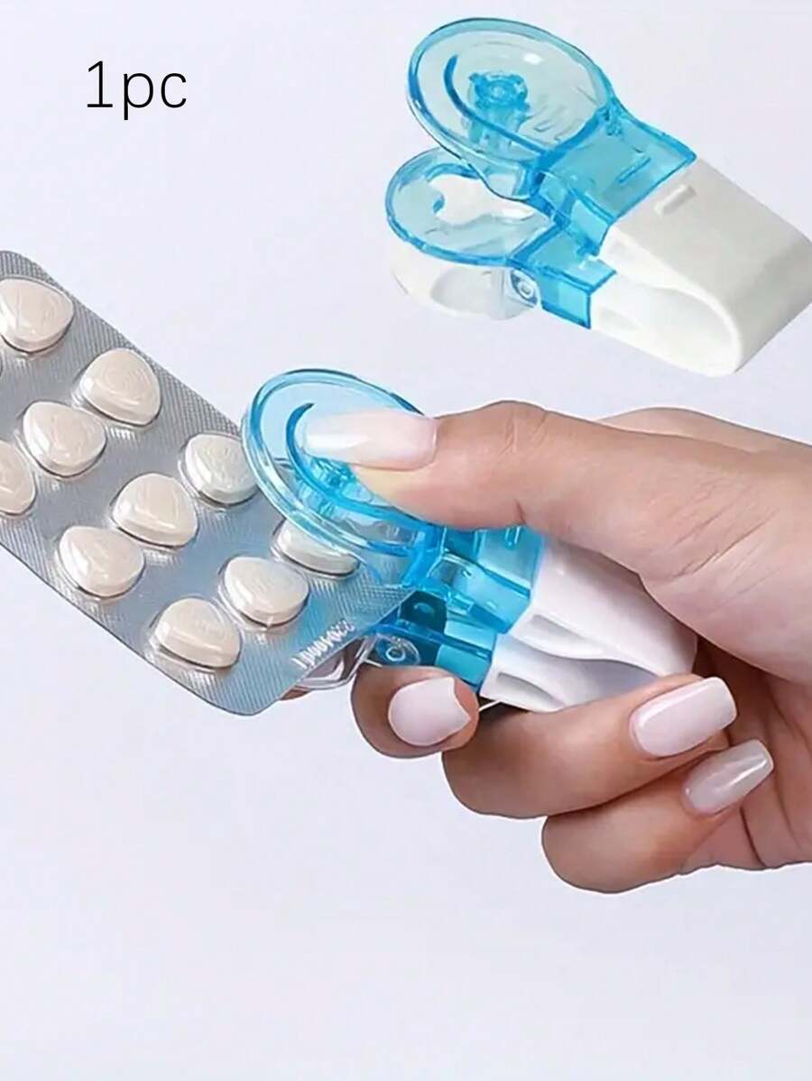 薬入れ 旅行用 ピルディスペンサー おしゃれな薬ケース 収納容器 ピルオーガナイザー 錠剤ケース 青底白蓋 SHEIN JAPAN