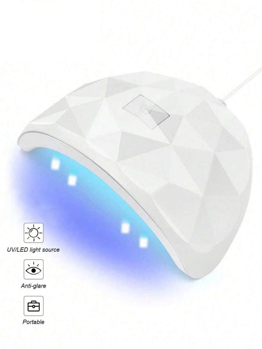 帶推皮器的白色uv / Led美甲光療燈,usb美甲烘乾機,凝膠指甲藝術用固化燈