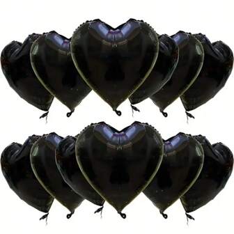 18-Inch Black Aluminum Film Heart Shaped Balloon, Ideal For Proposal Decoration, Dating Decoration, Wedding Decoration, Festival Decoration, Etc.,Christmas