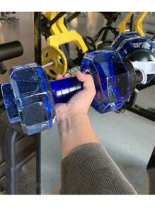 1個藍色87.9盎司哑鈴造型水瓶,適用於健身房和運動的便攜式水瓶,不適用於熱水和室外運動健身 - 藍色 - 查看 3