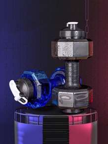 1個藍色87.9盎司哑鈴造型水瓶,適用於健身房和運動的便攜式水瓶,不適用於熱水和室外運動健身 - 藍色 - 查看 4