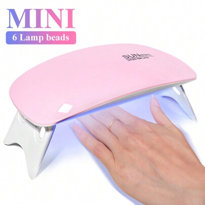 LIMEGIRL UV LED Mini Nail Dryer Machine Portable 6 LED UV Manicure Lamp Home Use Nail Lamp For Drying Polish Varnish With USB Cable,Nail Supplies,Nail Tools,Nail Art Tools,Back To School,Nails,Nail Tools For Press On Nails