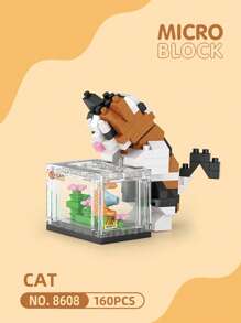 Bloques de construcción pequeños, modelos de animales lindos, decoración de oficina/hogar/coche, regalos de fiesta, decoración de habitación - Multicolor - Ver 15