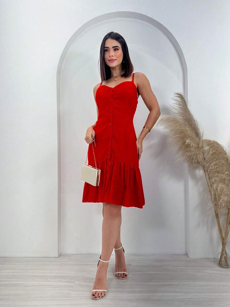 Women Dresses - Red - View 1