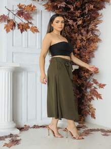Women Skirts - 軍綠色 - 查看 4