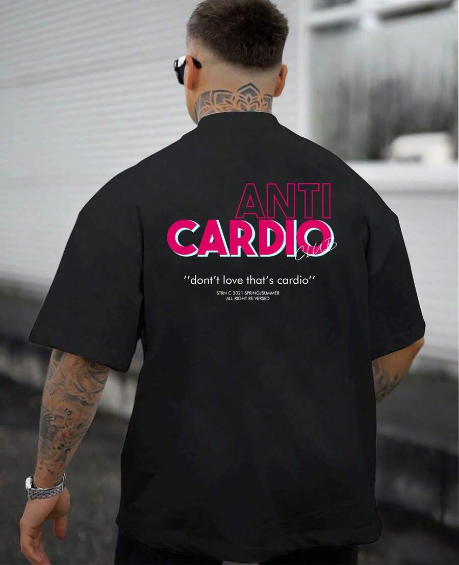 Camiseta Academia Moda Fitness Treino Anti Cardio Maromba Streetwear Gym - Preto - Visão 1