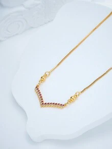 2024新款女士項鍊,鈦銅銀材質,經典長鏈吊墜,防褪色,生日禮物,情人節禮物,v形,五角星,地球,鑽石形狀 - 金色 - 查看 26