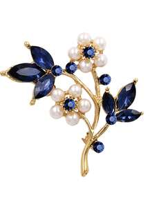 yijiangbeiting 水鑽裝飾胸針 - 藏蓝色 - 查看 11