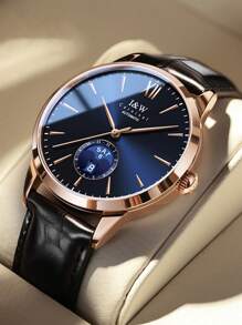 I&W CARNIVAL.HWGUOJI 1 pieza Reloj mecánico I&W popular de hombres redondo negocio - Azul - Ver 1