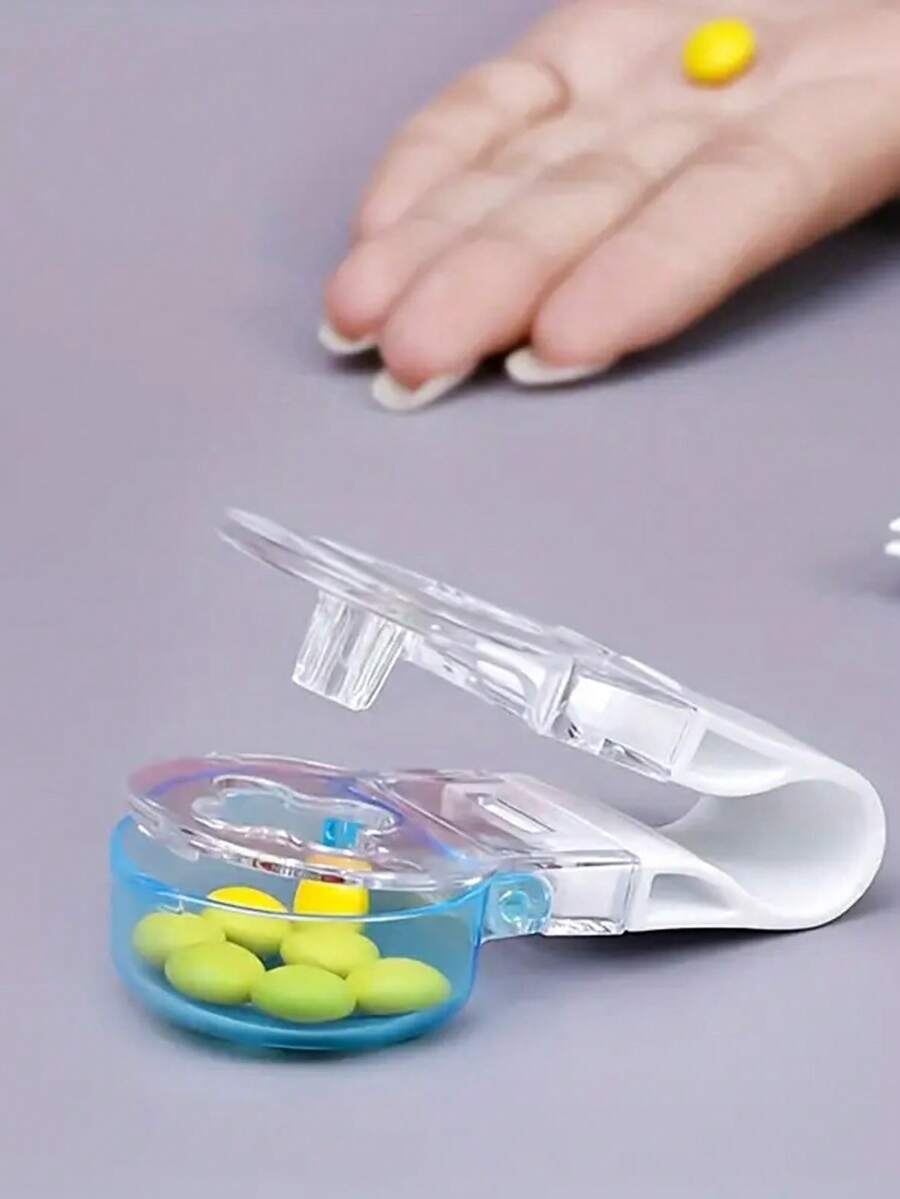 薬入れ 旅行用 ピルディスペンサー おしゃれな薬ケース 収納容器 ピルオーガナイザー 錠剤ケース 青底白蓋 SHEIN JAPAN