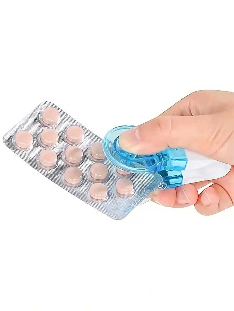 薬入れ 旅行用 ピルディスペンサー おしゃれな薬ケース 収納容器 ピルオーガナイザー 錠剤ケース 青底白蓋 SHEIN JAPAN