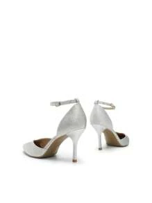 Women's High Stiletto Heels Strappy Pumps Closed Toe Ankle Strap Pointed Toe D'Orsay Heel Dress Elegant Basics Wedding Party Shoes - Bạc/Lấp lánh - Xem 5