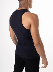 Men Tank Tops - 黑色 - 查看 4