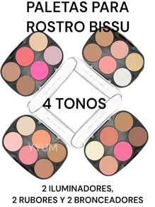 Paleta para rostro Bissu con iluminadores,contorno y rubores - 02 Coral - Ver 6