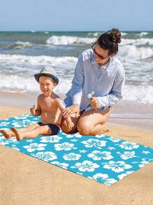 1块白色大理石热带夏威夷花卉图案印花柔和海滩毛巾,适用于游泳,露营和度假,非常适合瑜伽,潜水和旅行,防沙抗水,快干,柔软且吸水性强,适用于运动,瑜伽,徒步旅行,洗浴,泳池 - 彩色 - 查看 4