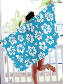 1块白色大理石热带夏威夷花卉图案印花柔和海滩毛巾,适用于游泳,露营和度假,非常适合瑜伽,潜水和旅行,防沙抗水,快干,柔软且吸水性强,适用于运动,瑜伽,徒步旅行,洗浴,泳池 - 彩色 - 查看 8