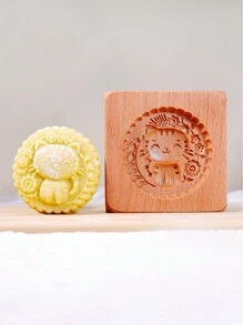 Cippes 1 件木质饼干模具，带雕刻浮雕 3D 动物形状图案，适用于圣诞节、厨房烘焙工具、翻糖蛋糕饼干装饰、DIY 饼干切割模具、鸟、猫、猫头鹰、天鹅、刺猬、鱼 - 杏色 - 查看 7