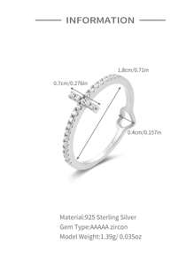 1枚925純銀小巧十字心形承諾戒指,18k鍍金拇指戒指,適合女性、母親、父親、女兒、摯愛的人、母親節、慰問、紀念珠寶禮物