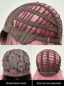 帶瀏海的水波紋漸層假髮,28英寸耐高溫合成纖維長波浪深波浪,適合女士女孩派對日常使用 - 彩色 - 查看 7