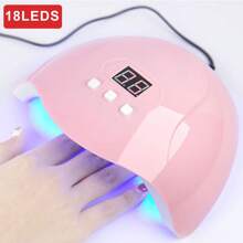 LIMEGIRL Portable USB Nail Lamp, Home Nail Lamp For Drying And Curing Nail Polish, Equipped With 18 UV LED Bulbs, 1 Nail Lamp, UV LED Nail Dryer Lamp, 18 Nail Lamp Beads, Portable Professional Curing Light Suitable For Gel Nail Polish, 3 Timers, Nail Tools, Auto Sensing, USB Plug - Pink - View 1