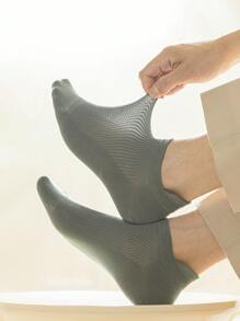 5 pares de calcetines cortos de verano para hombres de algodón transpirable de malla de unicolor, versátiles y cómodos, que absorben el sudor