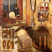 1Set DIY Book Nook Kit Booknook 3D Puzzle Wooden Miniature House Set Bookshelf With LED Light Model Kits Insert Decor Diorama Birthday Gift - Multicolor - View 6