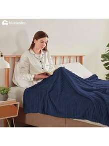 Bluelander Cobija Matrimonial de RAYAS: Suave, Ligera y Caliente. - Azul - Ver 7