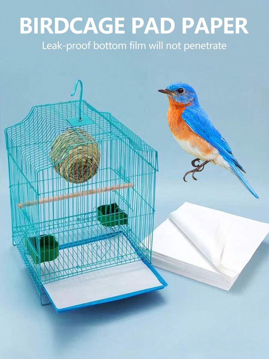 100入組加厚一次性寵物鳥籠紙盤,無紡布鸚鵡籠墊,清潔用紙