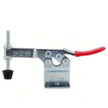 4Pcs Hand Tool Toggle Clamp 201B 198lbs Antislip Red Horizontal Clamp Quick Release Tool (201-BHB Heightened Clamp) - Silver - View 2