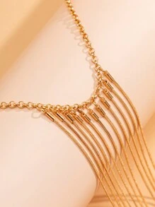 1 Miếng Đúng mốt Và Gợi cảm Kim loại Con rắn Khúc xương Chuỗi Dây chuyền cơ thể Với Tua Đối với phụ nữ - vàng - Xem 6