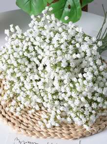 5朵人造星花,帶梗抗氧化鬆散花束,真實觸感的假花,家居和辦公室裝飾,花藝中心人造裝飾,戶外花園和庭院裝飾,婚禮和生日新娘禮品派對裝飾 - 白色 - 查看 3