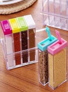 Kit 6 Porta Temperos Acrílico Organizador de Condimentos Organizador de Temperos - Multicolorido - Visão 8