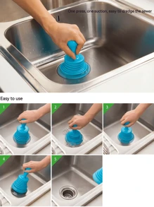 Drain Cleaner - Sink/Bathtub/Toilet Plunger - Blue - View 3