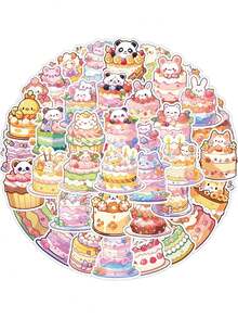 60pcs Bánh & Dễ thương Sa mạc Hình dán Đối với Trang trí Quyển sổ , Hành lý , Ván trượt , Ốp lưng & bao da điện thoại - Nhiều màu - Xem 7