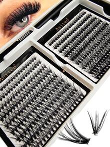 Asiteo 360 Cụm DIY Nối dài mi Bộ dụng cụ - Dây da roi Các cụm Với Và Niêm phong Keo dính Để loại bỏ Dây da roi Cái nhíp 30 40D Dây da roi Các cụm C Uốn xoăn Lông mi đơn  Bộ dụng cụ - Nhiều màu - Xem 6