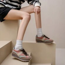 2024 Spring New Fashion Platform Waffle Sneakers For Women, Chunky Chunky Sneakers, Runs Small, Two Sizes Up Recommended - Pink - View 4