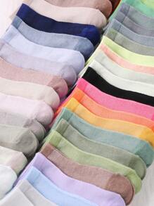 15 Pairs/Packs Of Random Color Children's Soft And Breathable Mesh Socks  Plain Simple Socks, Suitable For Sports And Leisure Daily Travel Socks - Multicolor - View 2