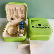 1pc Portable Travel Mini Jewelry Box With Custom Music Code Jewellery Ring Organizer Case Storage Gift Box For Girls Women 12 Colors Optional 10*10*5cm Fashion Birthday Gift For Girlfriend Mother