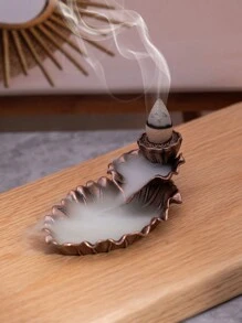 Queimador de incenso de refluxo de peixes - Suporte de incenso de metal com design de lótus de bronze vintage com tampa, suporte portátil para incenso oco para spa, ioga, meditação, decoração de casa, fragrância de ambiente, presentes - Multicolorido - Ver 5