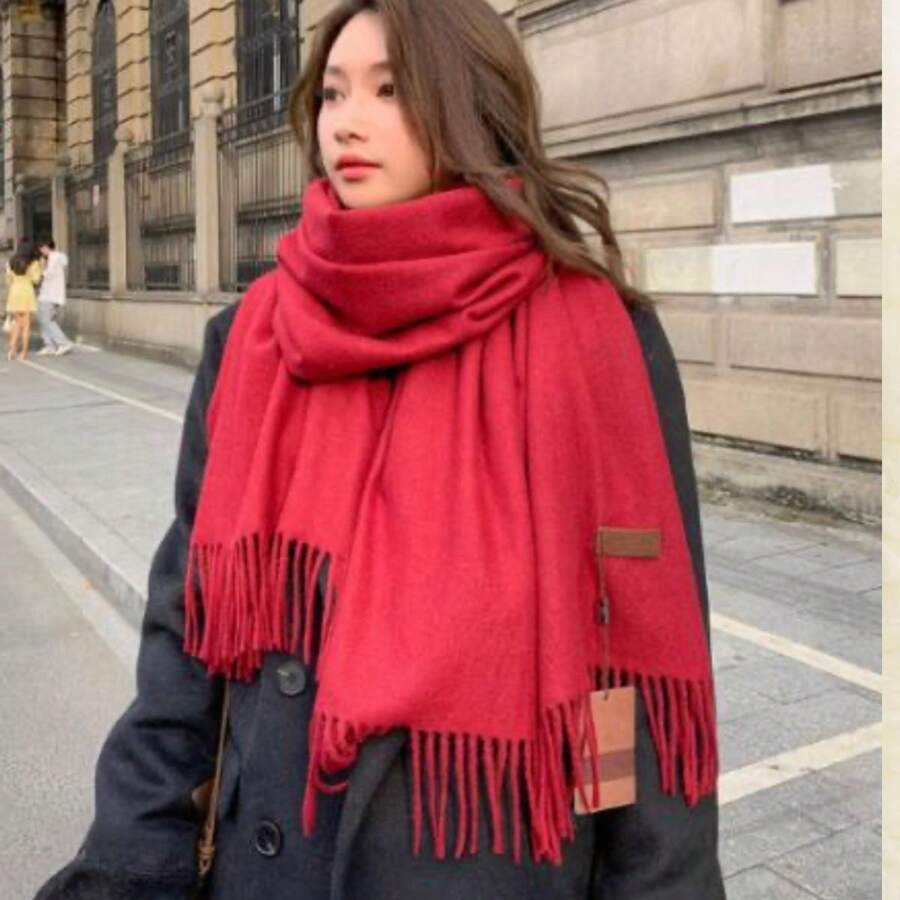 Scarves - 酒紅色 - 查看 1