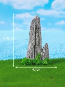 5 Sets Of Random Micro-Landscape Creative Simulation Resin Rockery Waterfall Strange Stone Moss Gardening Landscaping DIY Decorative Accessories Ornaments Random Set Of 5 Pieces. - Multicolor - View 8