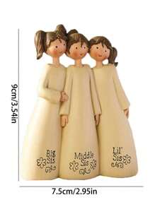 燕燕天使姐妹朋友温暖的怀抱，姐妹是永远的朋友雕像树脂桌面艺术摆件家居装饰雕像守护天使雕像女性天使（三姐妹）最佳礼物 - 彩色 - 查看 4