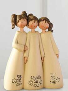 燕燕天使姐妹朋友温暖的怀抱，姐妹是永远的朋友雕像树脂桌面艺术摆件家居装饰雕像守护天使雕像女性天使（三姐妹）最佳礼物 - 彩色 - 查看 5