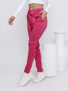 Women Pants - 玫紅色 - 查看 3