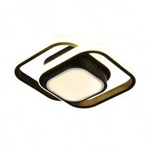 1個LED極簡主義創意風格黑色十字廣場天花板燈，適用於走廊陽台房間照明，暖色光3000K，白色光6000K - 黑色 - 查看 7